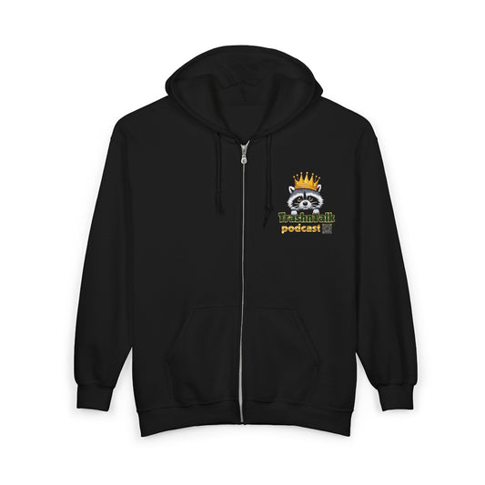 Podcast Themed Full Zip Hooded Sweatshirt, Cozy Hoodie for Podcast Fans, Unisex Casual Wear, Great Gift, Perfect for Events