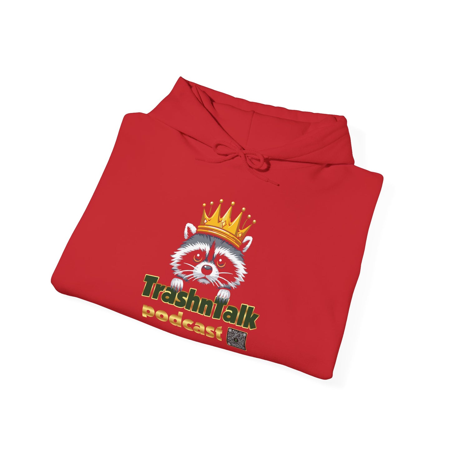 TrashnTalk Podcast Raccoon Hoodie, Cozy Sweatshirt, Gift for Podcast Lovers, Unisex Hooded Sweatshirt, Fun Merchandise